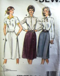 1187 1982 KS PLEAT OR NOT SKIRT 3 STYLES PATTERN 14-20